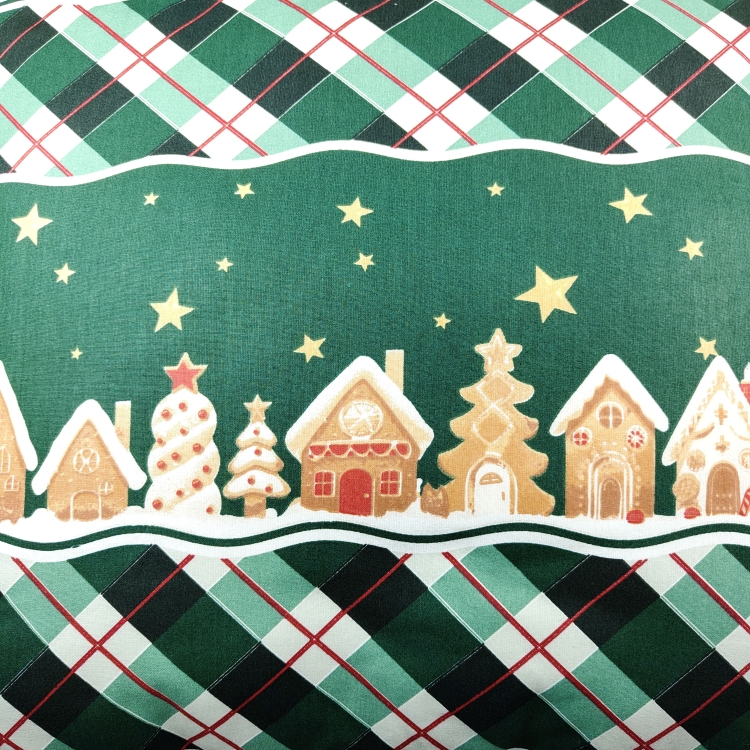 wzór Pościel Świąteczna bawełniana z płótna 160- Piernikowe domki